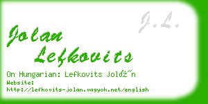 jolan lefkovits business card